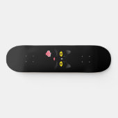 Skateboard Chat noir avec les marques blanches (Horz)