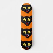 Skateboard Chat noir d'Halloween (Devant)