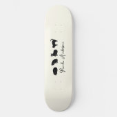 Skateboard Chat noir drôle mignon personnalisable (Recto)