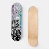 Skateboard Chat noir Fleur de cerisier Fruits pourpres (Recto)