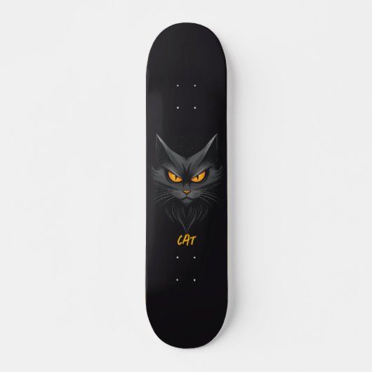 Skateboard Chat noir personnalisé (Devant)