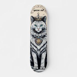 Skateboard Chat Reine Élégante : Conception Élégante de Skate