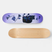 Skateboard Chat très noir et roses (Horz)