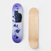 Skateboard Chat très noir et roses (Recto)