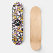 Skateboard Chat visage mignonette kittie animaux motif doodé  (Recto)