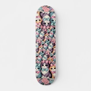 Skateboard Chatons vintages portant des vaches