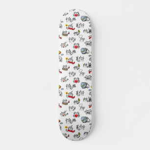 Skateboard Chats amusants, lait et magie.