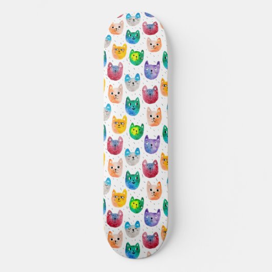 Skateboard Chats aquarelles et amis (Recto)