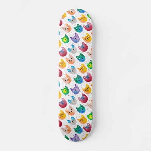 Skateboard Chats aquarelles et amis (Recto)