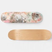 Skateboard Chats avec papillons rose et pastels (Horz)