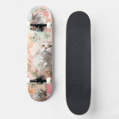 Skateboard Chats avec papillons rose et pastels (Recto)