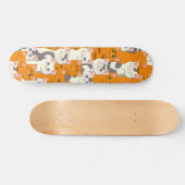 Skateboard Chats blancs et gingembre motif yeux verts yeux bl (Horz)