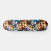 Skateboard Chats colorés Cute Chat Illustration Amoureux de l (Horz)