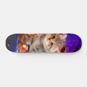 Skateboard Chats dans la pizza spatiale (Horz)