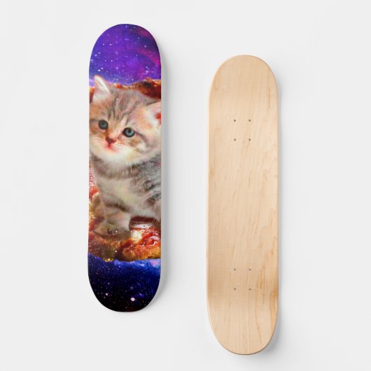 Skateboard Chats dans la pizza spatiale (Recto)
