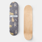 Skateboard Chats dans l'espace Motif sans couture Nom personn (Recto)