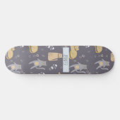 Skateboard Chats dans l'espace Motif sans couture Nom personn (Horz)