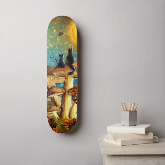 Skateboard Chats de champignons (Art mural)
