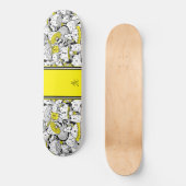 Skateboard Chats de champignons Monogramme jaune (Recto)