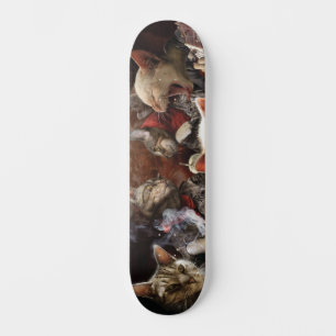 Skateboard Chats jouant au poker