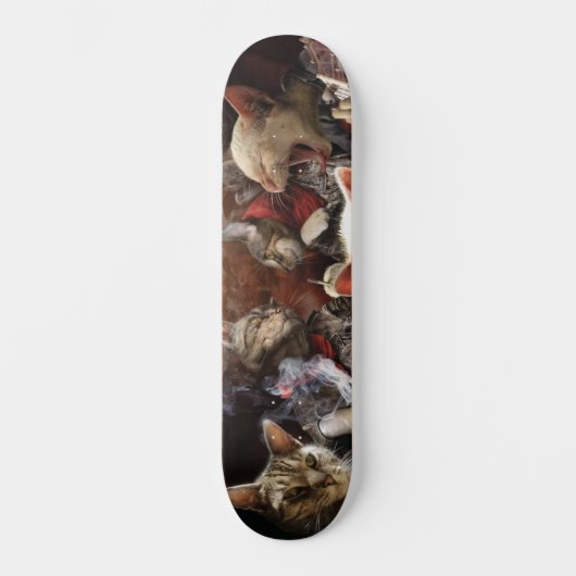 Skateboard Chats jouant au poker (Recto)