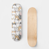 Skateboard Chats Motif Cute Kawaii sans joint (Recto)