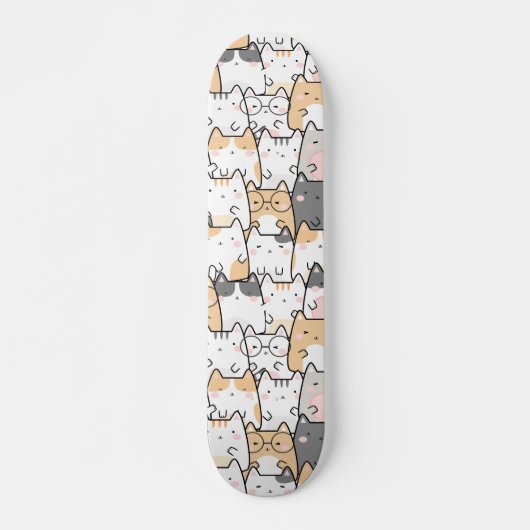 Skateboard Chats Motif Cute Kawaii sans joint (Devant)
