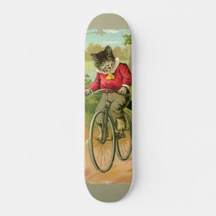Skateboard Chats vintages sur la bicyclette