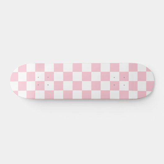 Skateboard Check Baby Pink And White Checkerboard (Horz)