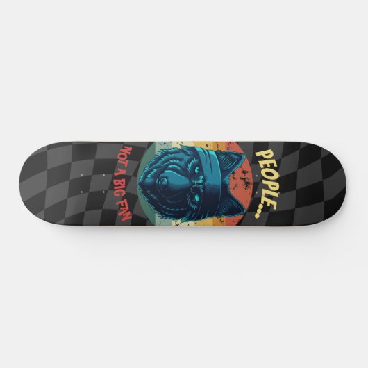 Skateboard Checkerboard Blue Wolf (Horizontaal)