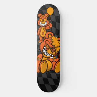 Skateboard Checkerboard Grey Teddies Oranje