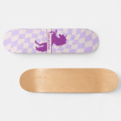 Skateboard Checkerboard Paars Unicorn (Horizontaal)