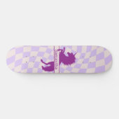 Skateboard Checkerboard Paars Unicorn (Horizontaal)