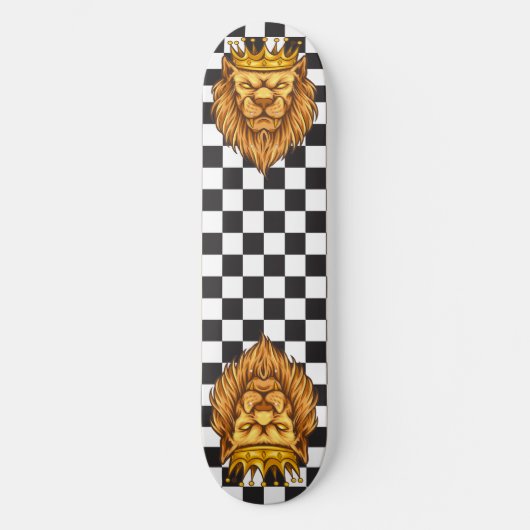 skateboard Checkerboard Rustic Lion King Crown (Voorkant)