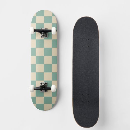 Skateboard Checkered Aqua Retro (Recto)
