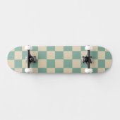Skateboard Checkered Aqua Retro (Horz)