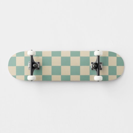 Skateboard Checkered Aqua Retro (Horz)