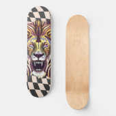 Skateboard Checkered Retro Gold Lion Eyes (Voorkant)