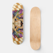 Skateboard Checkered Retro Golden Rainbow Lion (Voorkant)