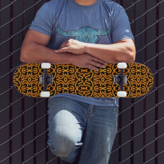 Skateboard Cheesy Noodle Doodle Art Mirrored Image Pattern (Extérieur 3)