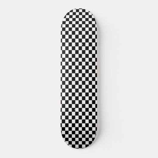 Skateboard Chèque noir et blanc classique (Recto)