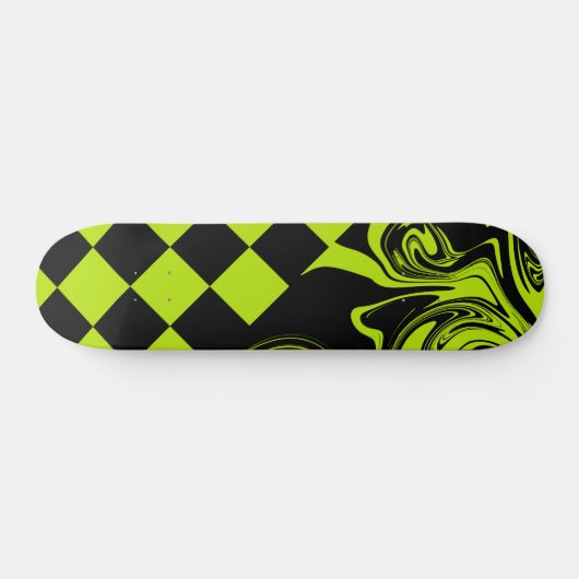 Skateboard Chèques et permules - Lime vert et noir (Horz)