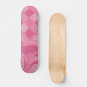 Skateboard Chèques et persiennes - Rose