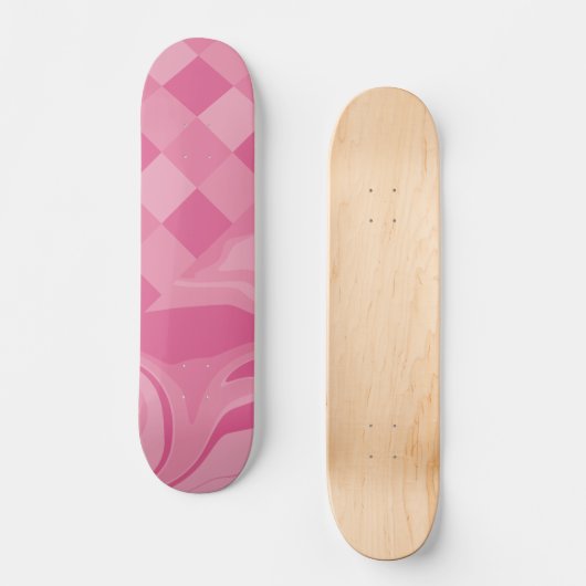 Skateboard Chèques et persiennes - Rose (Recto)