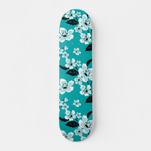 SKATEBOARD CHERRY BLOSSOM - SAKURA (TURQUOISE) (Devant)