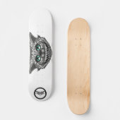 Skateboard Cheshire cat black and white line art smile (Recto)