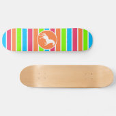 Skateboard Cheval; Bleu vert rose néon (Horz)