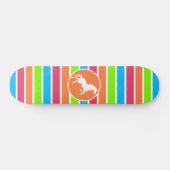 Skateboard Cheval; Bleu vert rose néon (Horz)