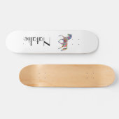 Skateboard Cheval d'arc-en-ciel - votre nom (Horz)