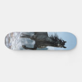 Skateboard Cheval noir dans la peinture de guerre (Horz)
